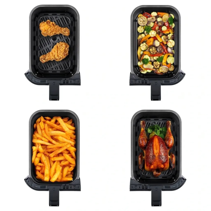 TESLA Electronics AirCook - Multifunkcionāla dubultā digitālā karstā gaisa fritērija 9 l 2400W/230V