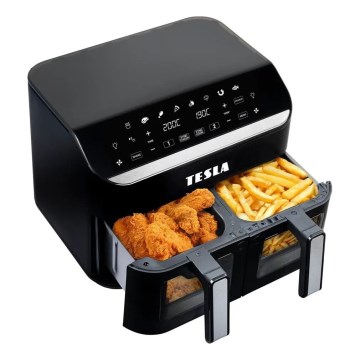 TESLA Electronics AirCook - Multifunkcionāla dubultā digitālā karstā gaisa fritērija 9 l 2400W/230V