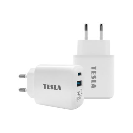 TESLA Electronics - Ātrās uzlādes adapteris Power Delivery 25W balta