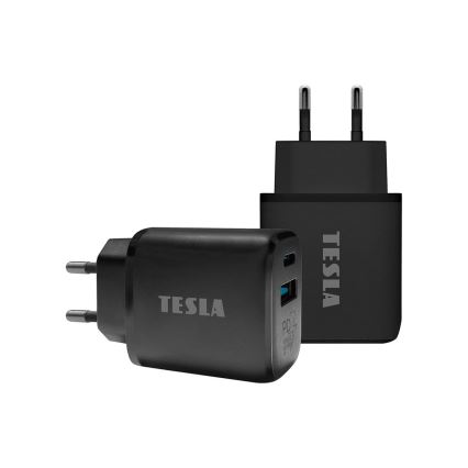 TESLA Electronics - Ātrās uzlādes adapteris Power Delivery 25W melna