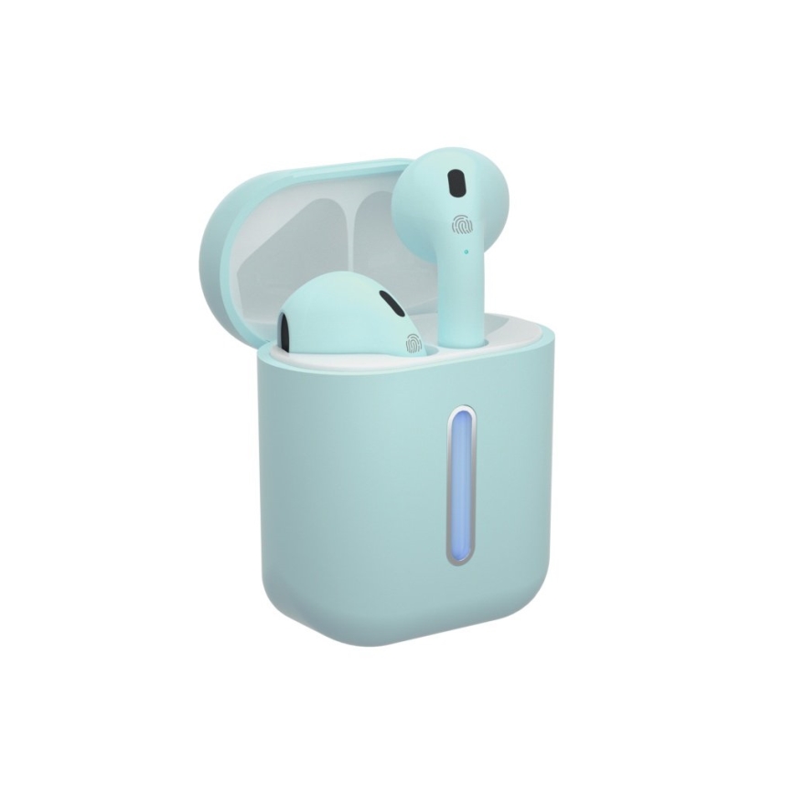 TESLA Electronics - Bezvadu austiņas 300 mAh + 2x 25 mAh IPX4 tirkīza krāsā