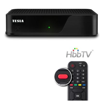 TESLA Electronics - DVB-T2 H.265 (HEVC) uztvērējs ar HbbTV, 12V un tālvadības pulti
