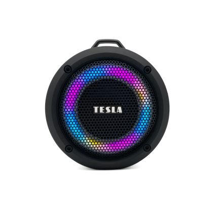 TESLA Electronics - LED RGB Bezvadu skaļrunis 5W/1200 mAh/3,7V IPX7 pelēka