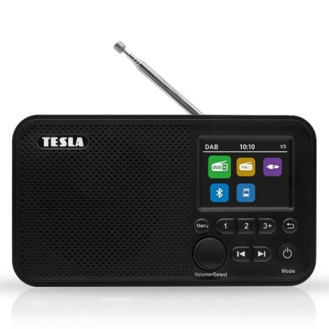 TESLA Electronics - Radio DAB+ FM 5W/1800 mAh melna