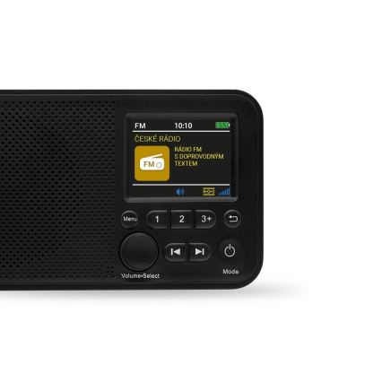 TESLA Electronics - Radio DAB+ FM 5W/1800 mAh melna