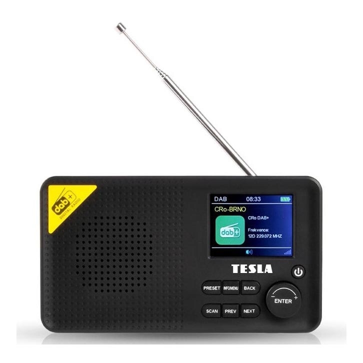 TESLA Electronics - Radio DAB+ FM 5W/4000 mAh melna