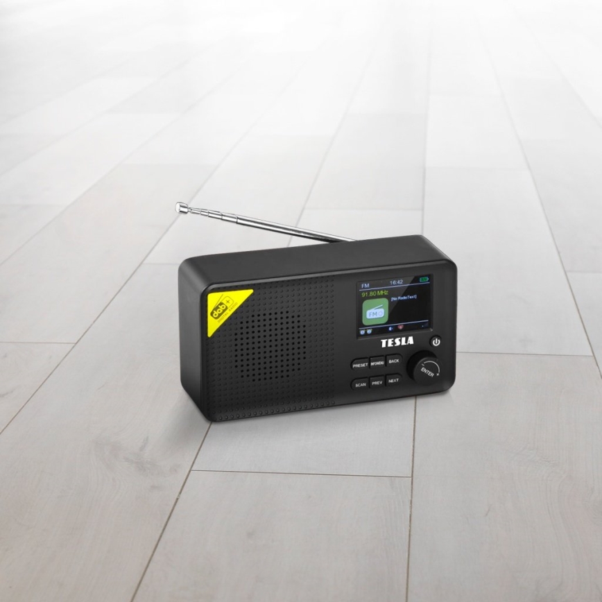 TESLA Electronics - Radio DAB+ FM 5W/4000 mAh melna