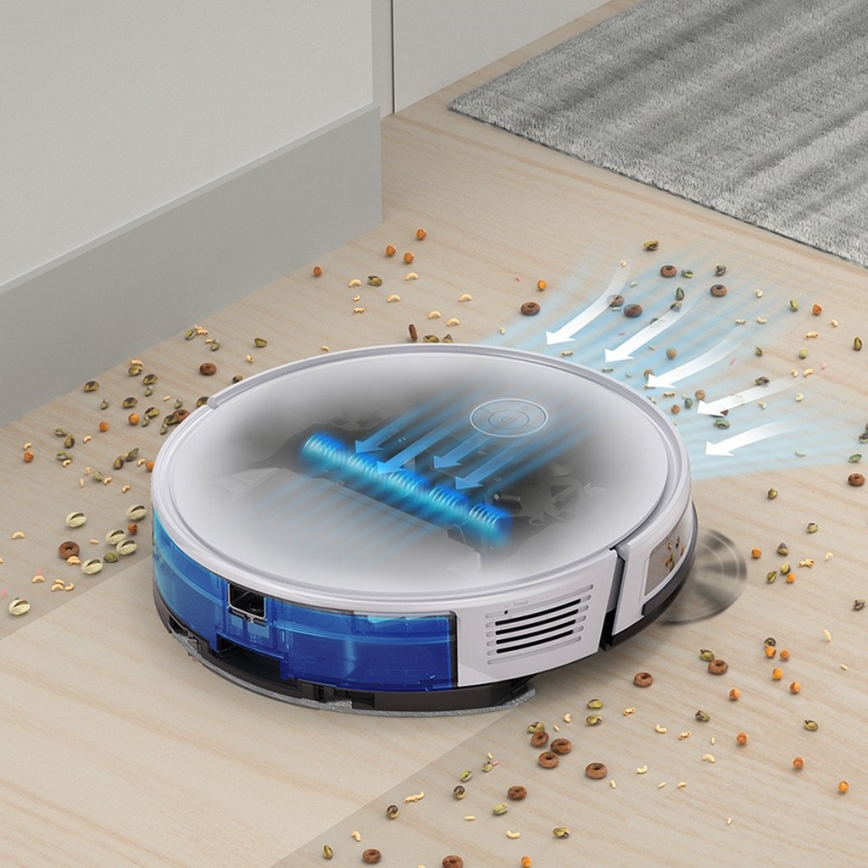 TESLA Electronics RoboStar - Viedais robota putekļu sūcējs 2in1 2600 mAh Wi-Fi balta + tālvadības pults