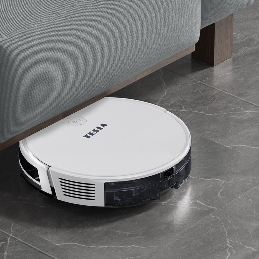 TESLA Electronics RoboStar - Viedais robota putekļu sūcējs 2in1 2600 mAh Wi-Fi balta + tālvadības pults