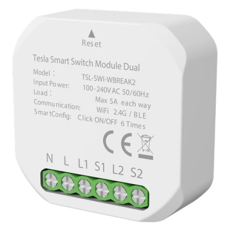TESLA Smart - Viedais relejs 1200W/230V Wi-Fi