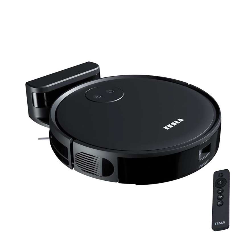 TESLA Smart - Viedais robota putekļu sūcējs 2in1 2000 mAh Wi-Fi melna + tālvadības pults