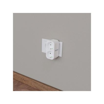 TESLA Smart - Viedās kontaktligzdas sadalītājs 2x16A/230V Tips F Wi-Fi Tuya