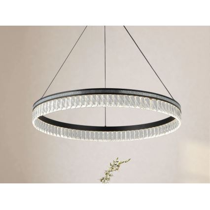LED ar regulējamu spilgtumu kristāla lustra uz troses THALIA LED/55W/230V 3000-6000K Ø 80 cm + tālvadības pults