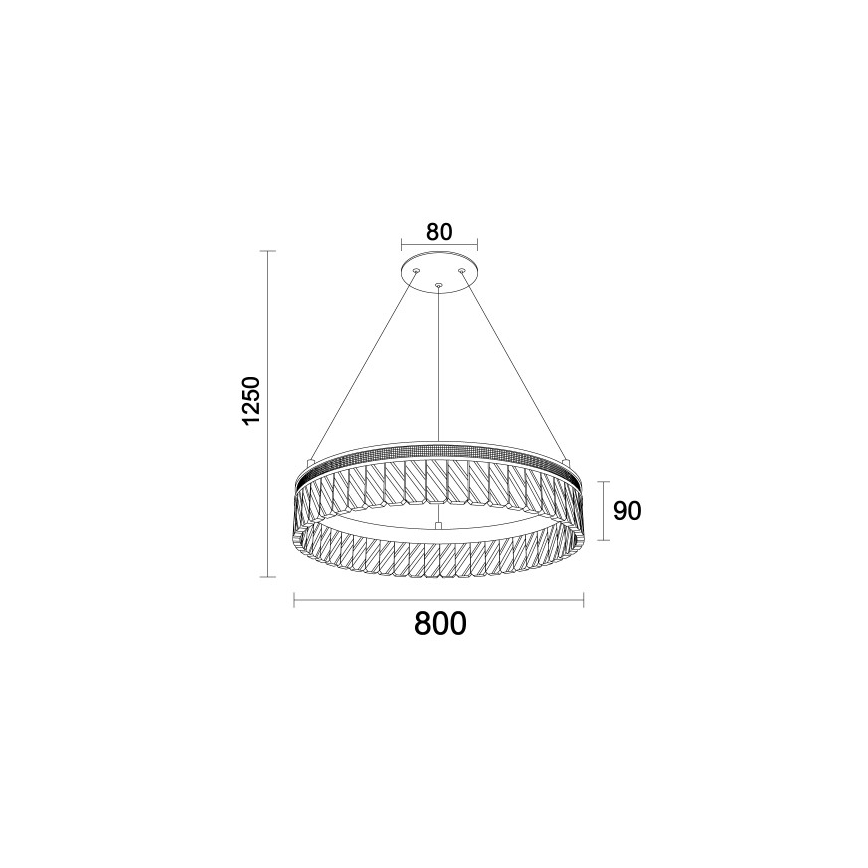 LED ar regulējamu spilgtumu kristāla lustra uz troses THALIA LED/55W/230V 3000-6000K Ø 80 cm + tālvadības pults