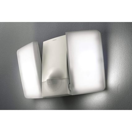 theben - LED sienas prožektors ar kustības sensoru 2xLED/10W/230V balts IP55