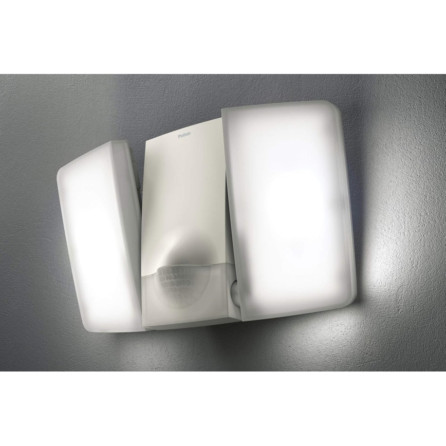 theben - LED sienas prožektors ar kustības sensoru 2xLED/10W/230V balts IP55