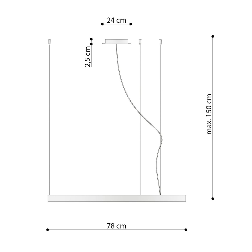 Thoro TH.174 - LED Lustra ar auklu RIO LED/50W/230V CRI 90 3000K d. 78 cm zelta