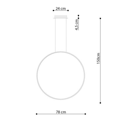 Thoro TH.175 - LED Lustra ar auklu RIO LED/50W/230V CRI90 3000K d. 78 cm zelta