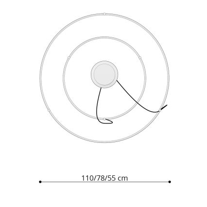 Thoro TH.176 - LED Lustra ar auklu RIO LED/80W/230V CRI90 3000K balta