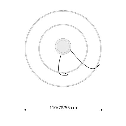 Thoro TH.178 - LED Lustra ar auklu RIO LED/80W/230V CRI 95 4000K balta