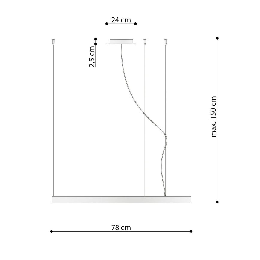 Thoro TH.181 - LED  Lustra ar auklu RIO LED /50W/230V CRI 95 4000K d. 78 cm zelta