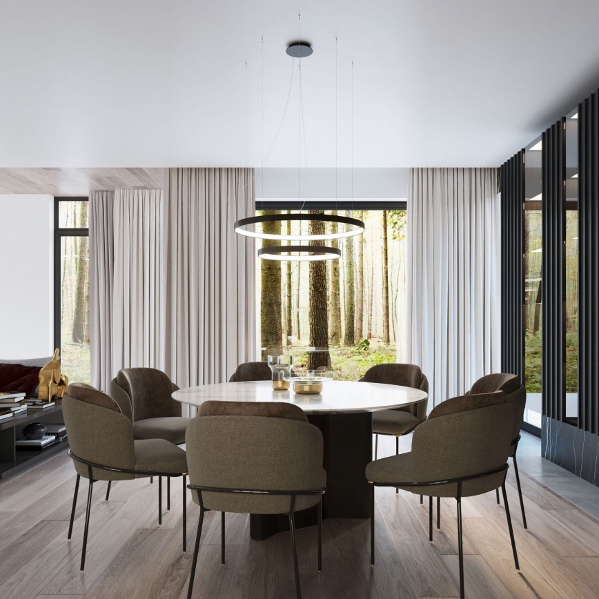 Thoro TH.212 - LED Lustra ar auklu RIO LED/80W/230V CRI 95 4000K melna