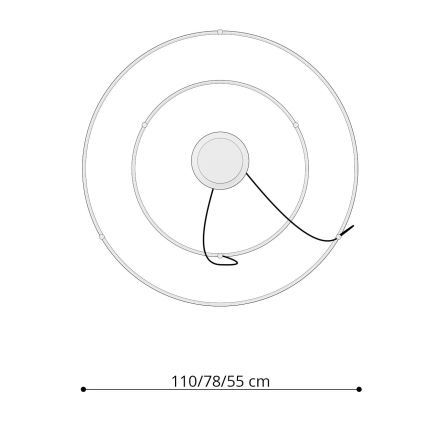 Thoro TH.214 - LED Lustra ar auklu RIO LED/80W/230V CRI 90 3000K zelta