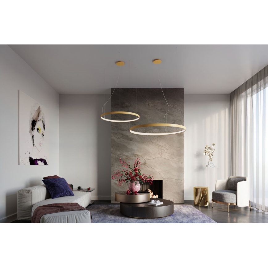 Thoro TH.216 - LED Lustra ar auklu RIO LED/30W/230V CRI 90 3000K d. 55 cm zelta