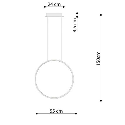 Thoro TH.221 - LED Lustra ar auklu RIO LED/30W/230V CRI95 4000K d. 55 cm zelta