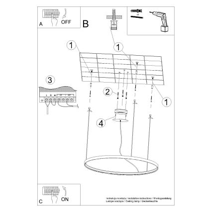 Thoro TH.223 - LED Griestu lampa RIO LED/30W/230V CRI 95 4000K d. 55 cm zelta
