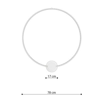 Thoro TH.224 - LED Griestu lampa RIO LED/50W/230V CRI90 3000K d. 78 cm zelta