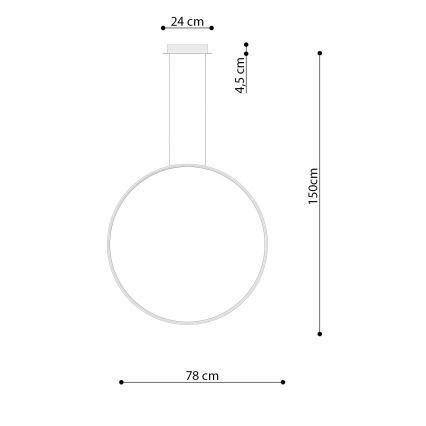 Thoro TH.248 - LED Lustra ar auklu RIO LED/50W/230V CRI 90 3000K d. 78 cm zelta