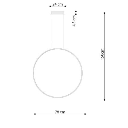 Thoro TH.249 - LED Lustra ar auklu RIO LED/50W/230V CRI 90 4000K d. 78 cm spīdīgi hromēts