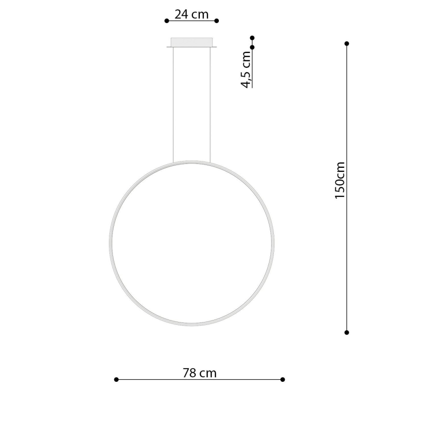 Thoro TH.249 - LED Lustra ar auklu RIO LED/50W/230V CRI 90 4000K d. 78 cm spīdīgi hromēts