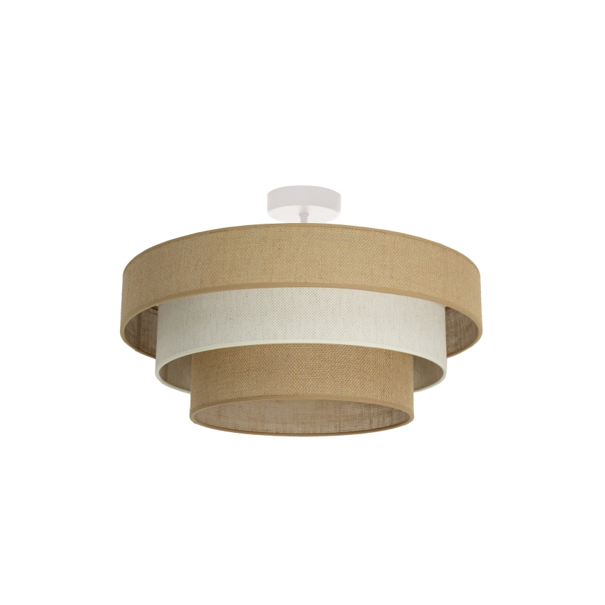 Tieši pie griestiem montēta lustra WENTA 1xE27/60W/230V Ø 50 cm juta/krēmkrāsa