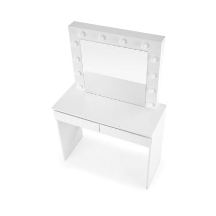 Toaletgaldiņš HOLLYWOOD ar LED apgaismojumu, 140x94 cm, balts