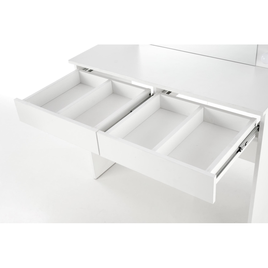 Toaletgaldiņš HOLLYWOOD ar LED apgaismojumu, 140x94 cm, balts