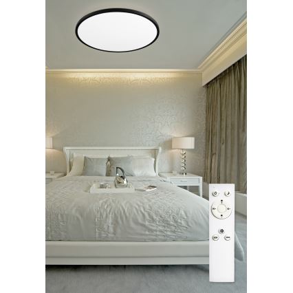 Top Lampa - LED Aptumšojama griestu lampa REVIT LED/70W/230V 3000-6500K d. 75 cm melna + tālvadības pults