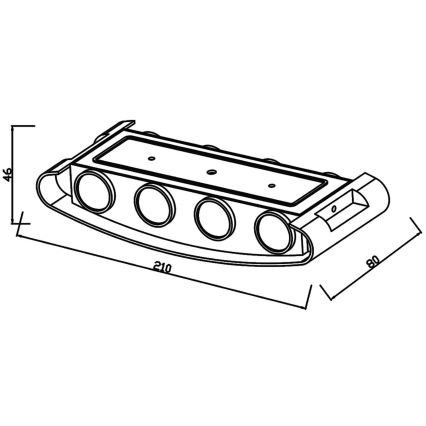 Top Lampa - LED Āra sienas lampa LED/8W/230V IP44 4000K melna