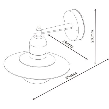 Top Light - Āra sienas gaismeklis VERONA 1xE27/12W/230V IP44 melns