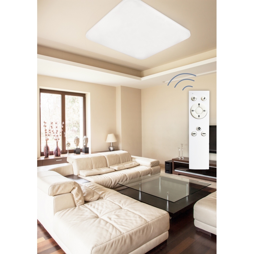 Top Light - LED Aptumšojama griestu lampa OCEAN H80 RC LED/100W/230V kvadrātveida + tālvadības pults