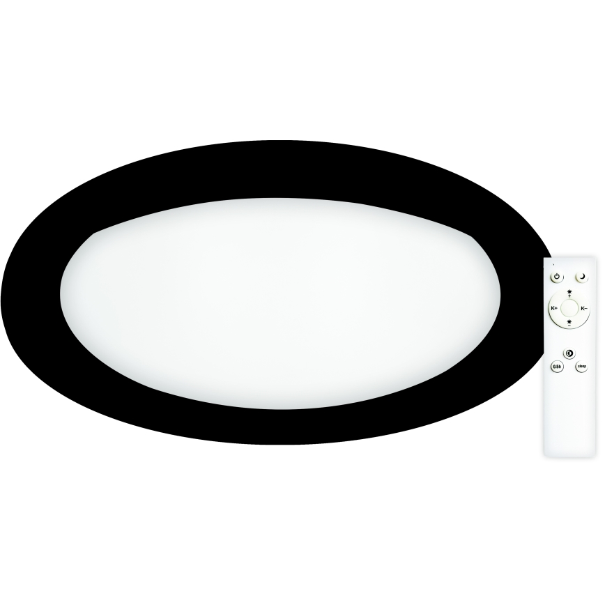 Top Light - LED Aptumšojama griestu lampa SALERNO LED/60W/230V 3000-6500K d. 60 cm melna + tālvadības pults