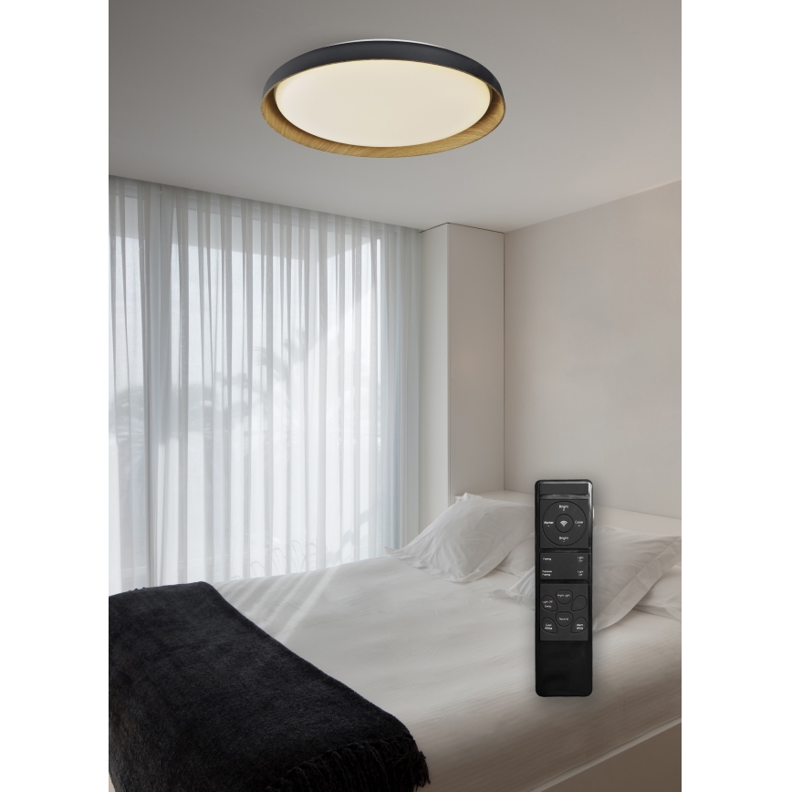 Top Light - LED Aptumšojama griestu lampa SATELLITE LED/36W/230V 3000-6500K d. 43 cm melna/brūna + tālvadības pults