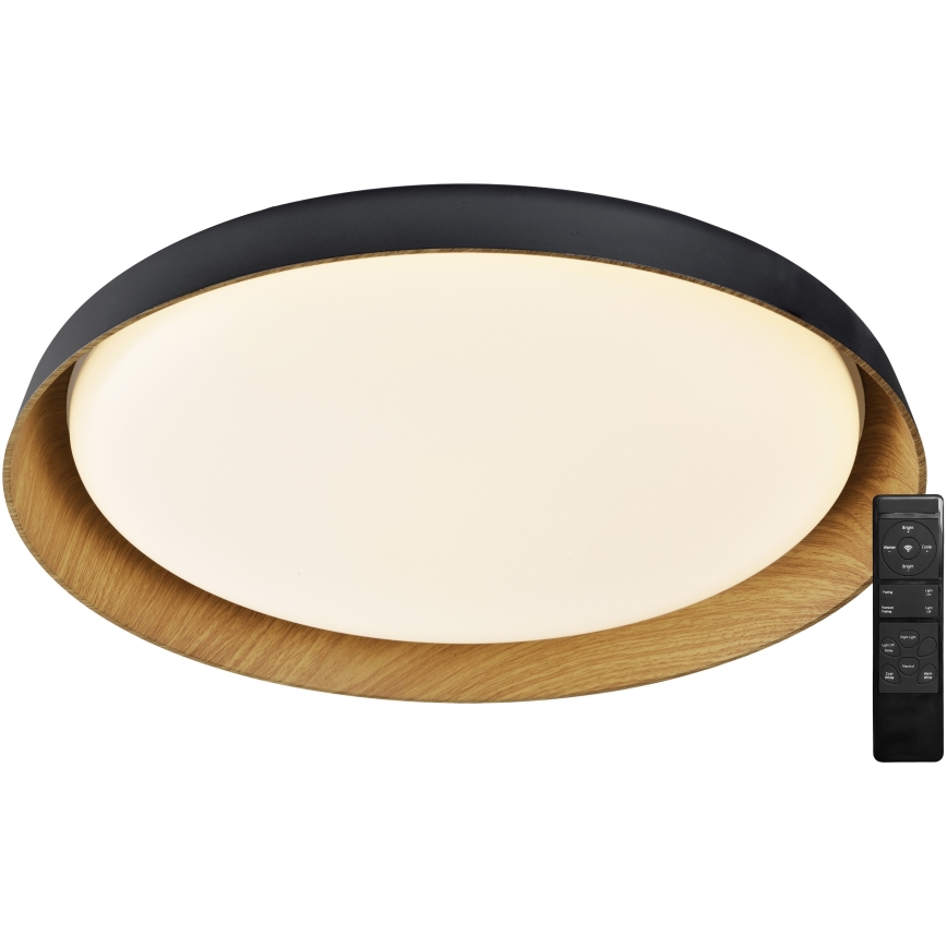 Top Light - LED Aptumšojama griestu lampa SATELLITE LED/48W/230V 3000-6500K d. 53 cm melna/brūna + tālvadības pults