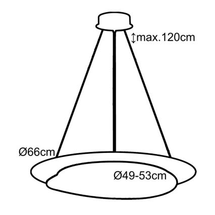 Top Light - LED Aptumšojama lustra ar auklu STONE LED/51W/230V 3000-6500K + tālvadības pults