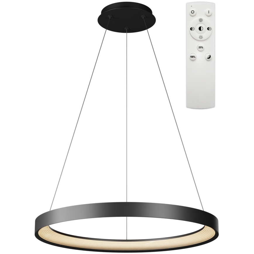 Top Light - LED Aptumšojama lustra ar auklu ORBIT LED/40W/230V 3000-6500K d. 50 cm melna + tālvadības pults