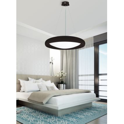 Top Light - LED Aptumšojama lustra ar auklu SALERNO LED/60W/230V 3000-6500K d. 60 cm melna + tālvadības pults
