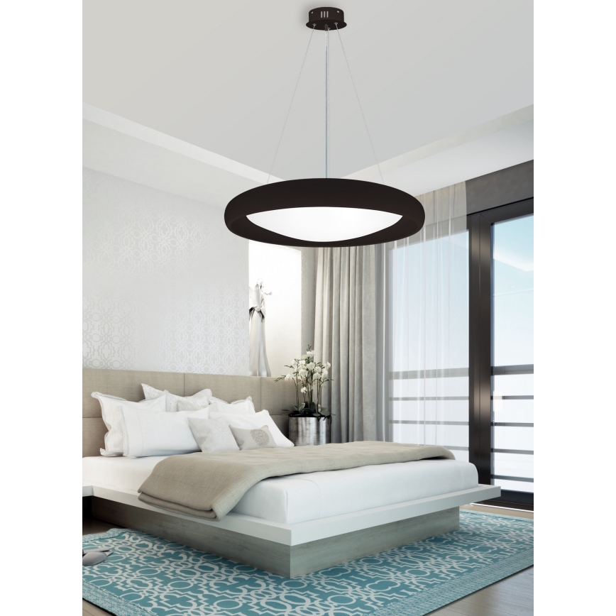 Top Light - LED Aptumšojama lustra ar auklu SALERNO LED/60W/230V 3000-6500K d. 60 cm melna + tālvadības pults