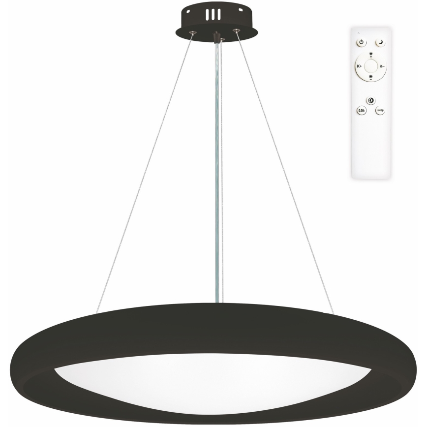 Top Light - LED Aptumšojama lustra ar auklu SALERNO LED/60W/230V 3000-6500K d. 60 cm melna + tālvadības pults