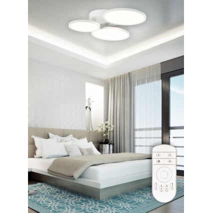 Top Light - LED Aptumšojama virsapmetuma lustra MERKUR LED/50W/230V 3000-6500K balta + tālvadības pults